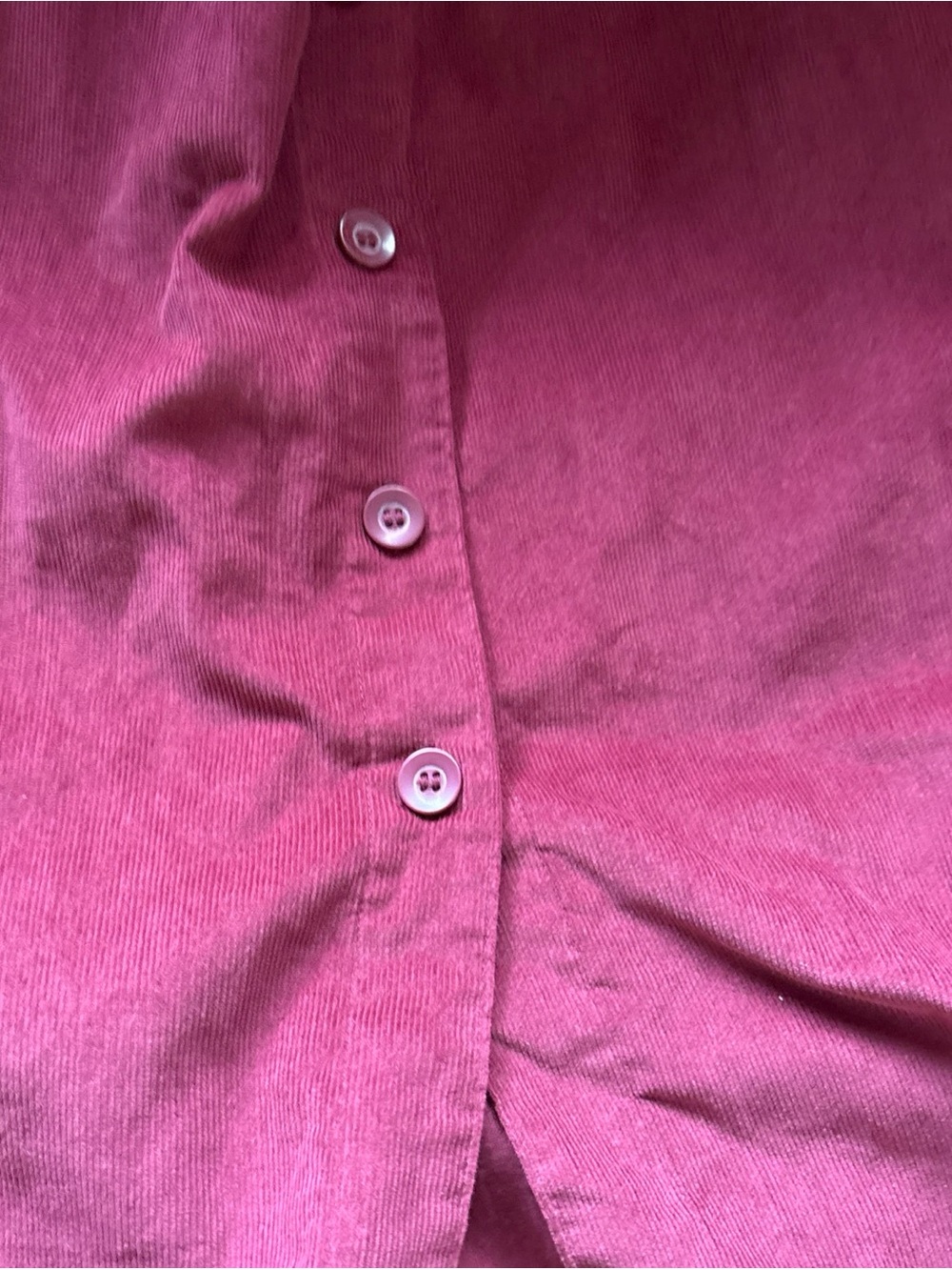 The Vermont Country Store Button Front Corduroy Jumper Overall Dress Large Wine - Picture 2 of 7